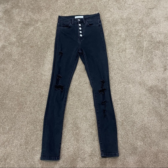 Flying Monkey Denim - Flying Monkey Jeans High Waisted Distressed with five buttons size 24